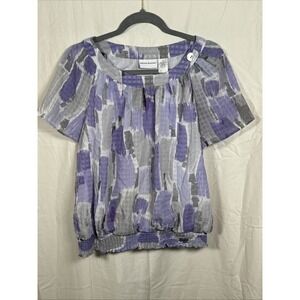 Alfred Dunner Ladies Size 12 Short Sleeved Elastic Waist‎ Blouse